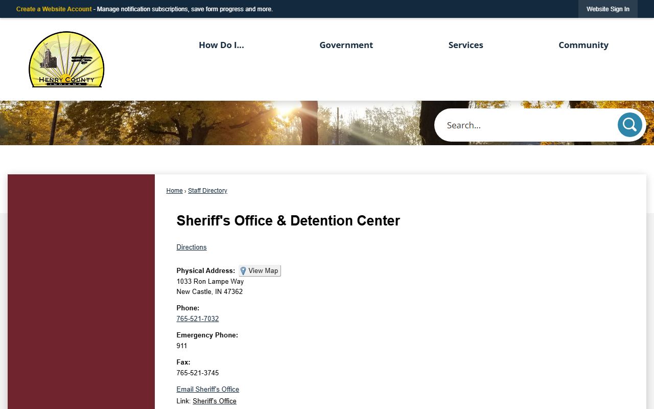 Henry County arrest records sheriff detention center directory
