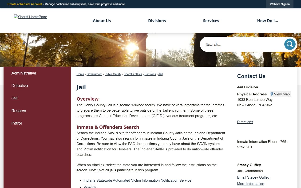 Henry County arrest records and jail page