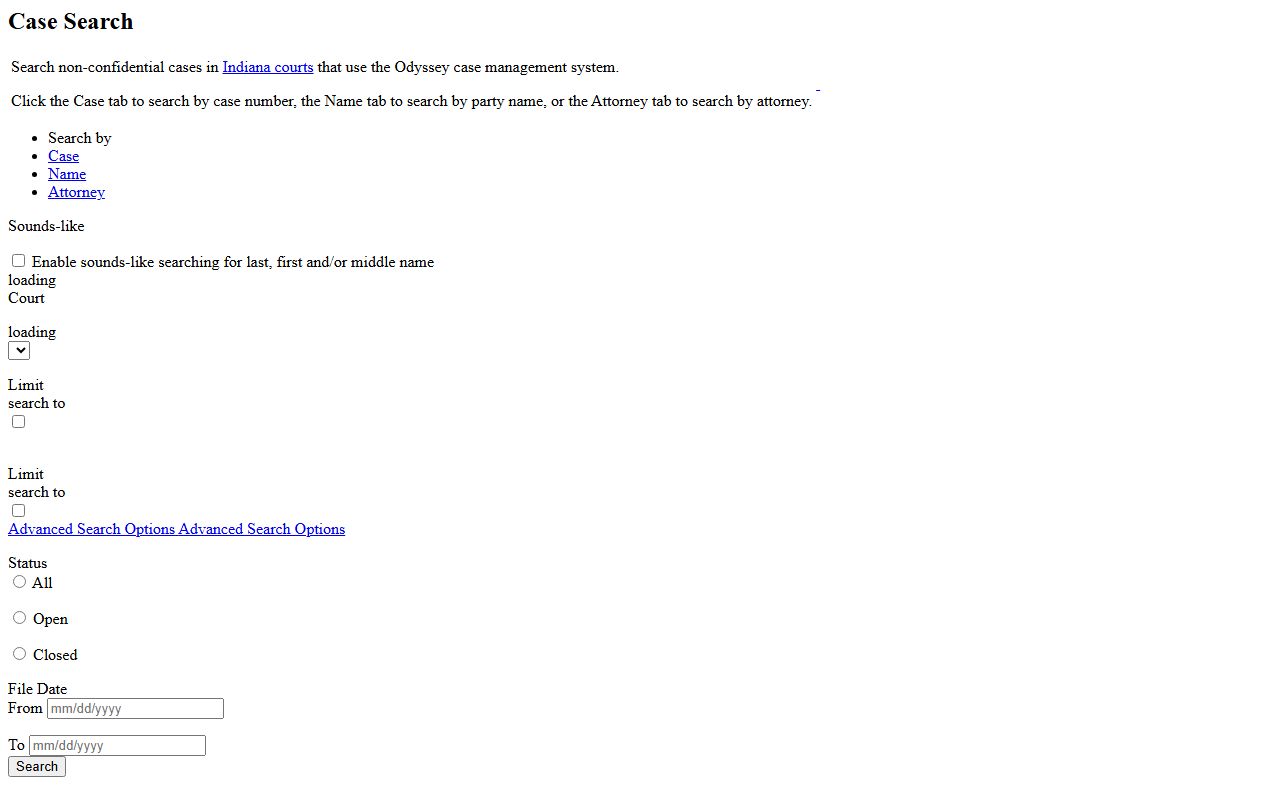 Henry County court dockets MyCase search form