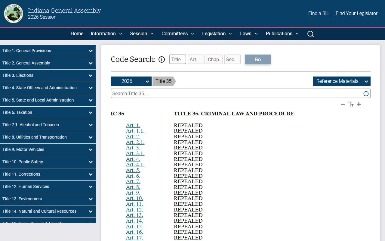 Henry County criminal court records Indiana criminal law statutes