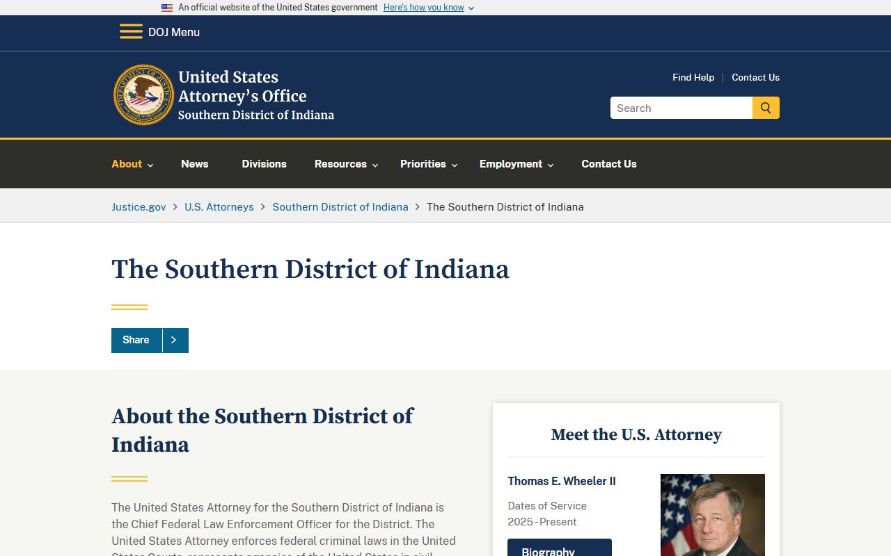 Henry County criminal court records U.S. Attorney Southern District of Indiana