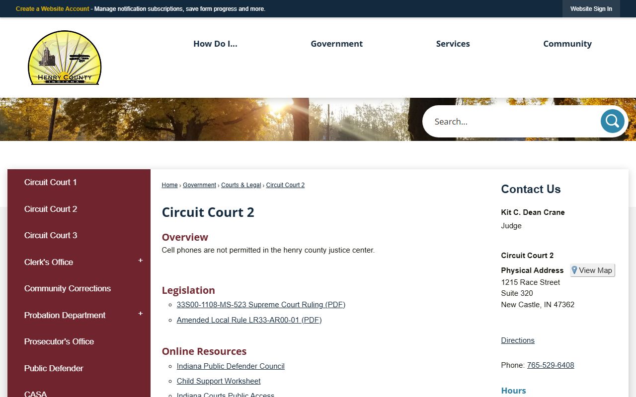 Henry County court records Circuit Court 2 page