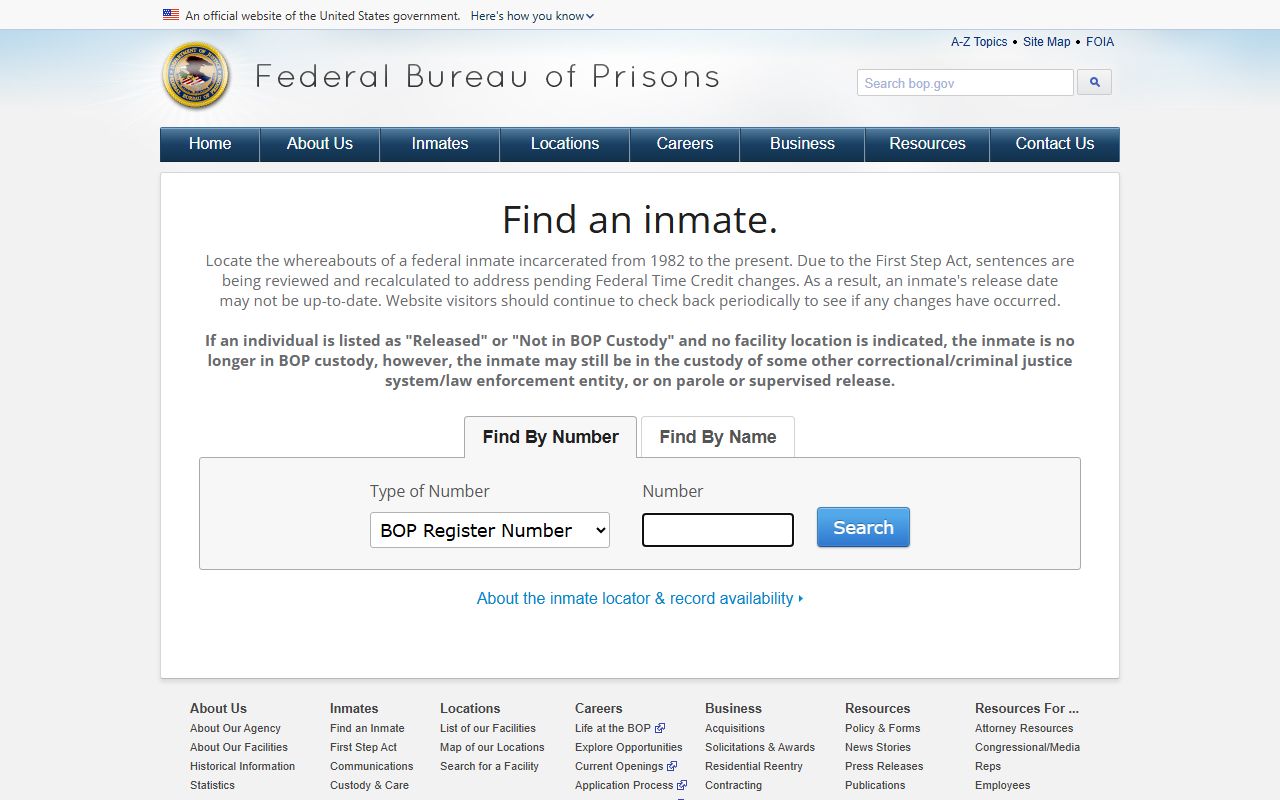 Henry County inmate records Federal Bureau of Prisons locator